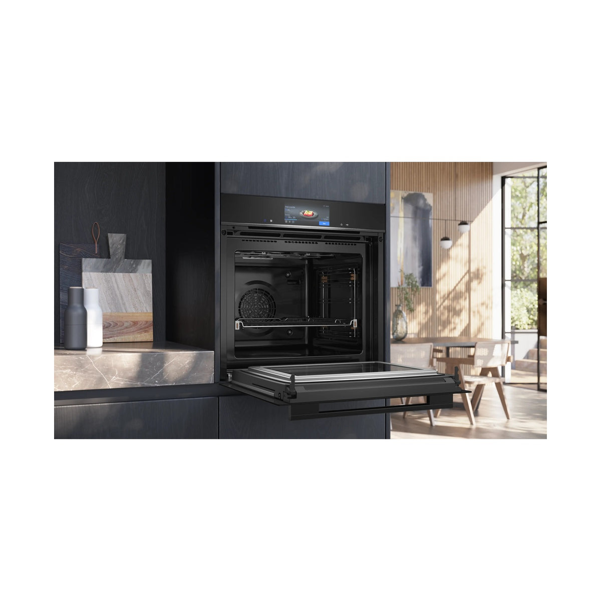 Siemens iQ700 Built in Oven with Microwave 60 x 60cm Black HM778GMB1