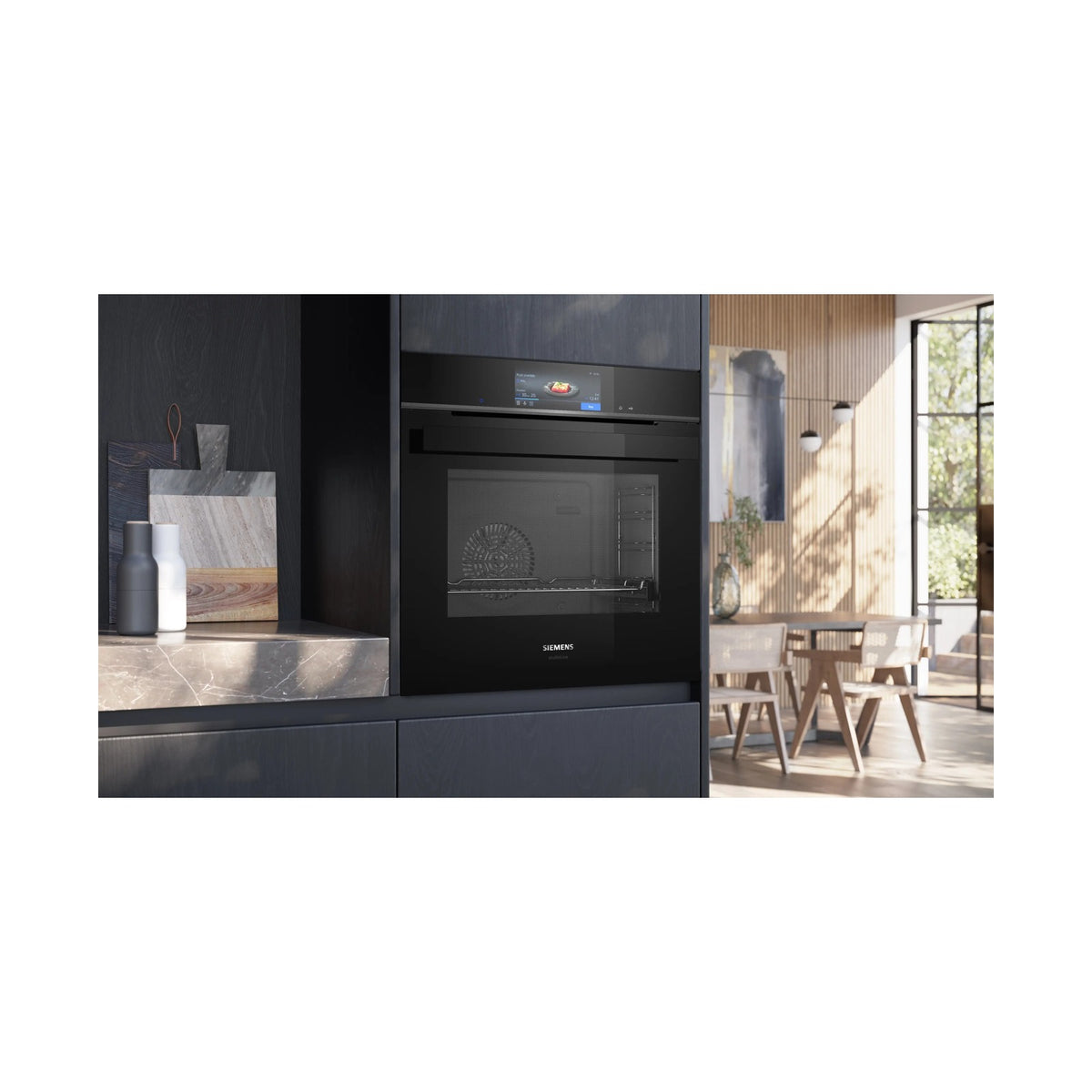 Siemens iQ700 Built in oven with steam function 60 x 60cm Black HS958GDD1