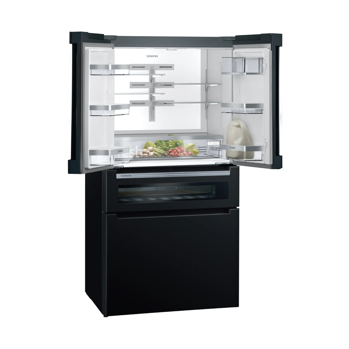 Siemens iQ700 French Door Bottom Freezer Multidoor 183 x 90cm Black KF96RSBEA