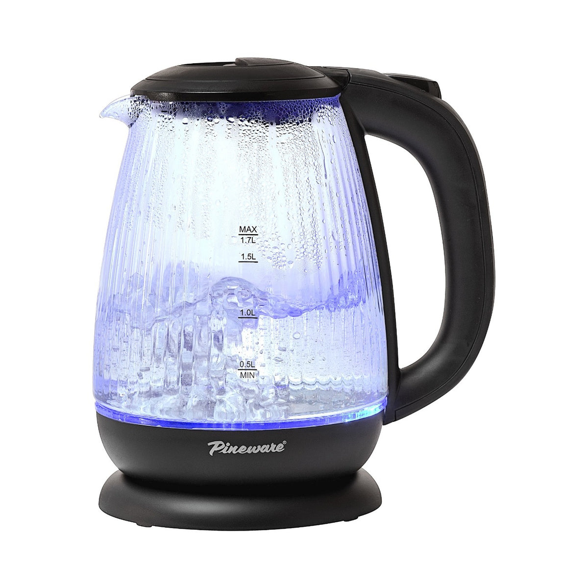 Pineware 1.7l Ribbed Glass Kettle PRGK360