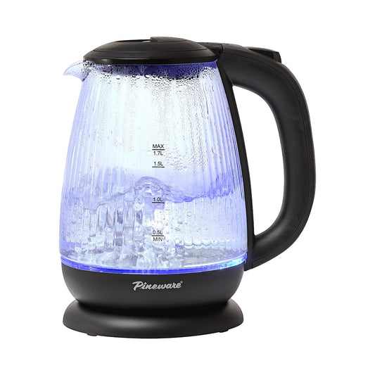 Pineware 1.7l Ribbed Glass Kettle PRGK360