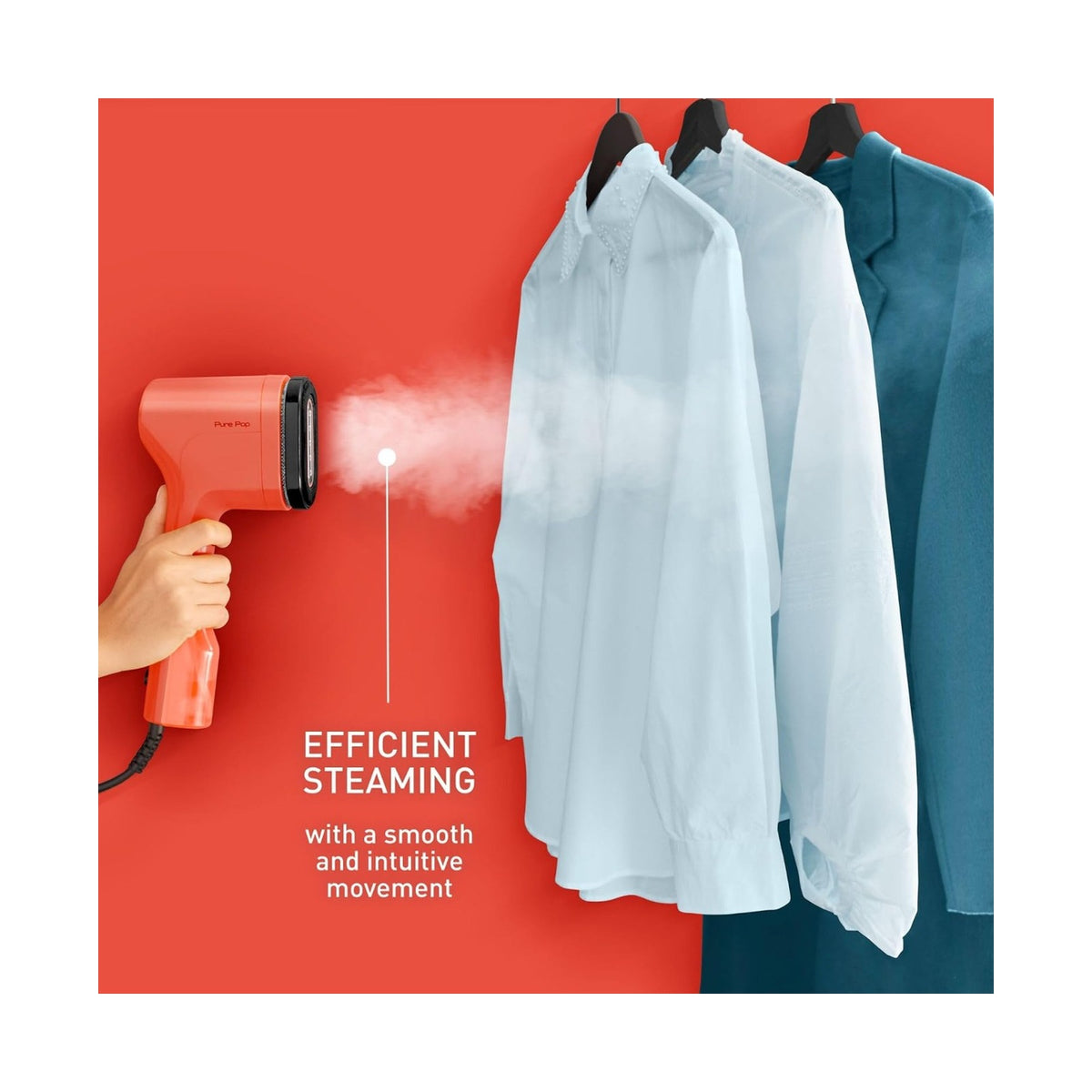 Tefal Pure Pop Handheld Garment Steamer Coral DT2022E1