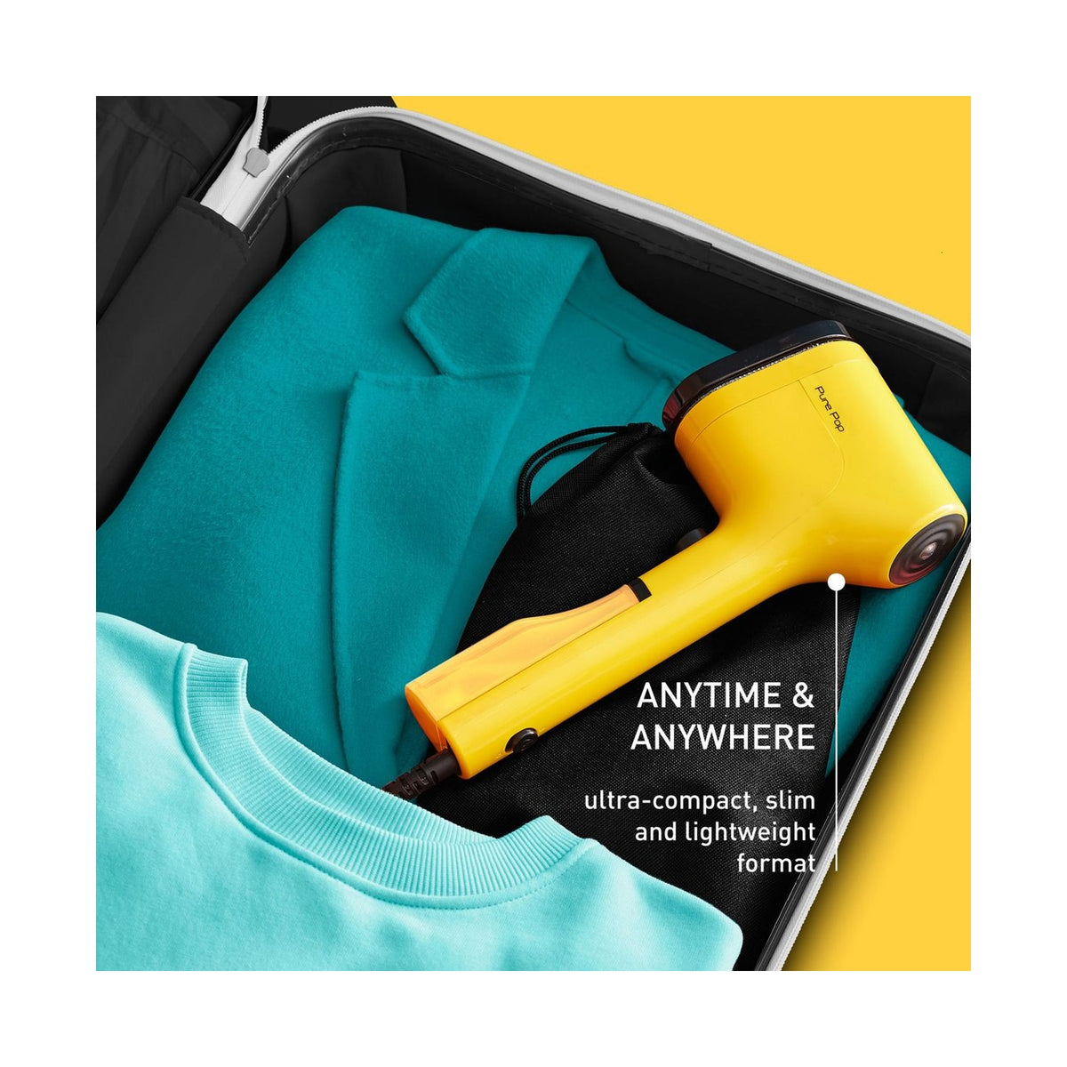 Tefal Pure Pop Handheld Garment Steamer Yellow DT2026E1