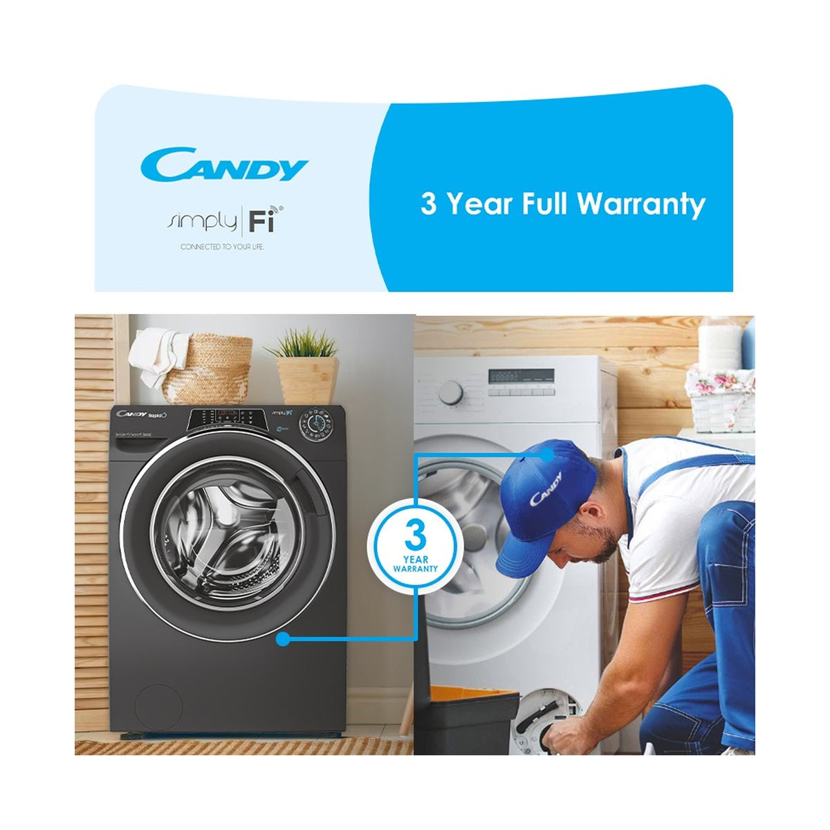 Candy 11kg RapidO Anthracite Front Loader RO 14116DWHC7R-ZA