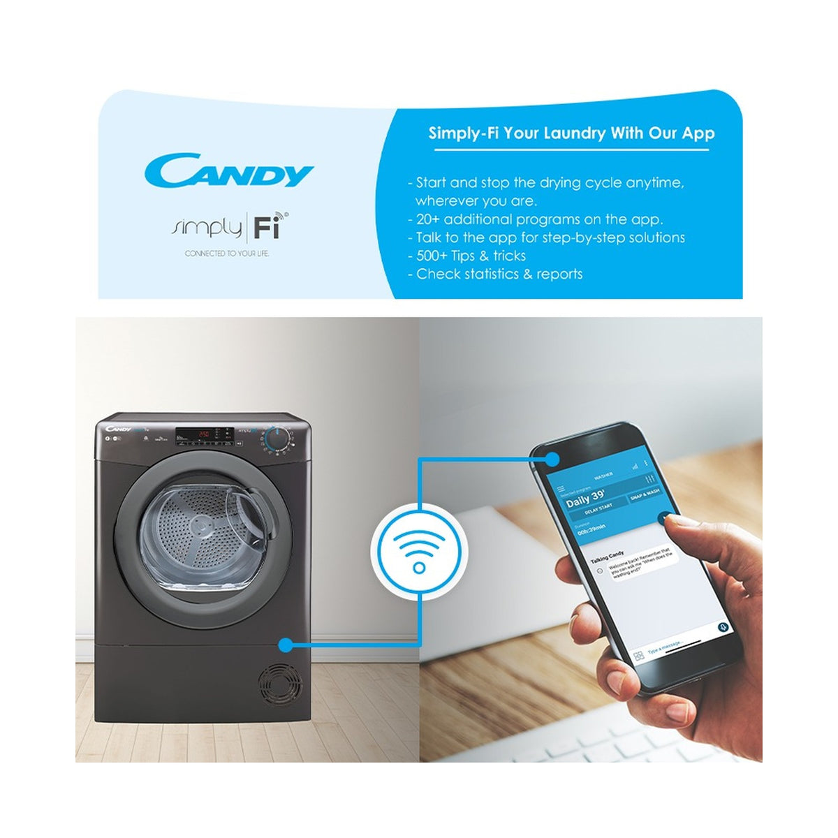 Candy 10kg Smart Pro Anthracite CondensedDryer CSO C10TRER-ZA