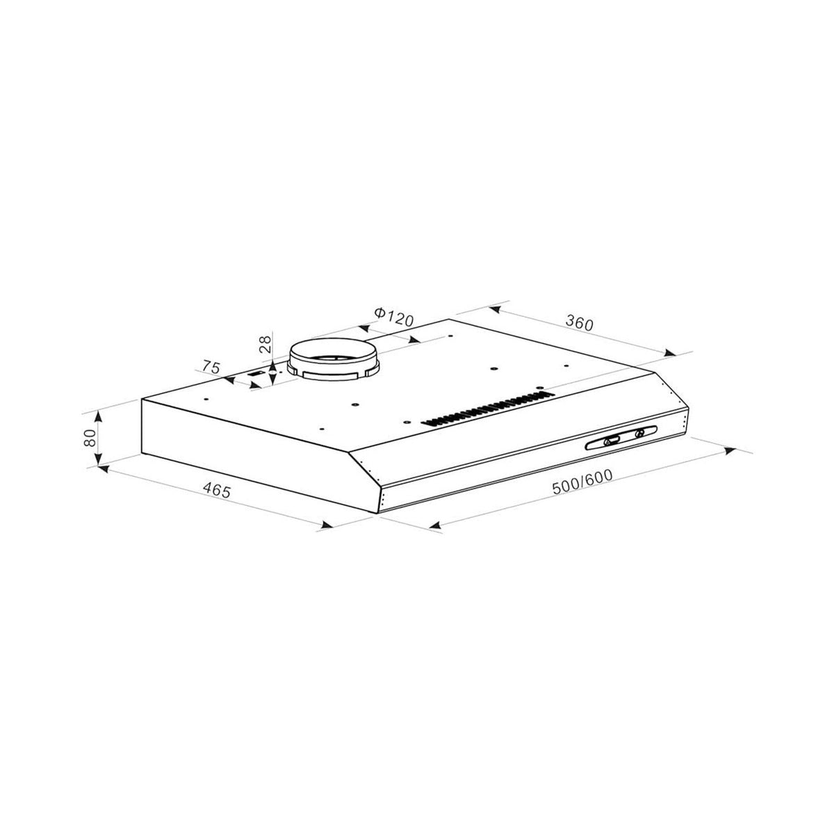Candy 60cm Standard Inox Extractor CFT610/5X
