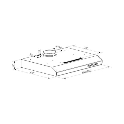 Candy 60cm Standard Inox Extractor CFT610/5X