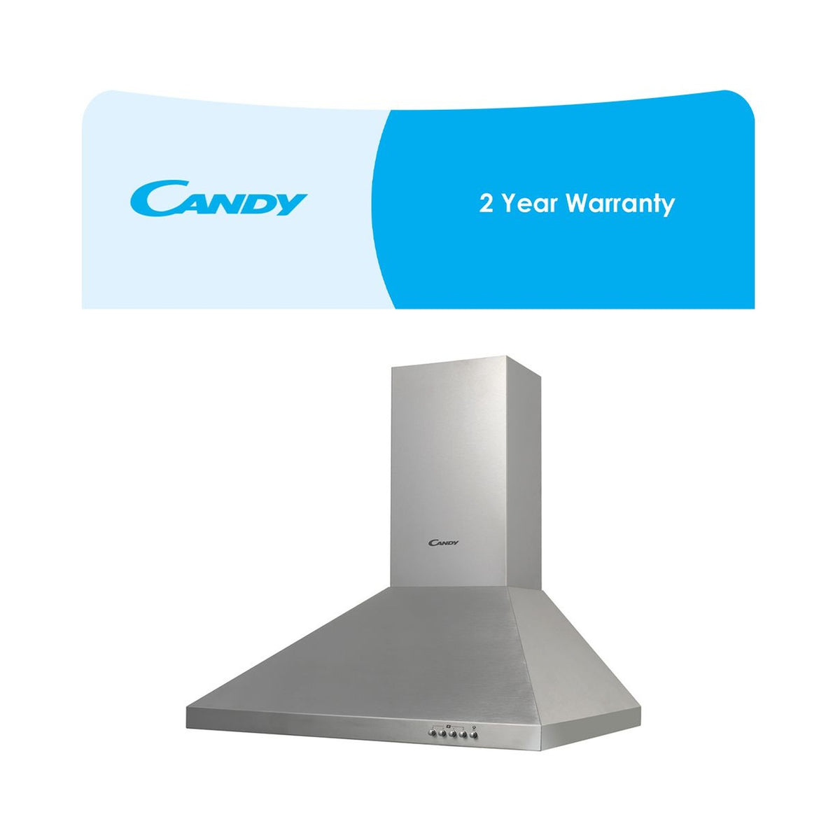 Candy 60cm Chimney Inox Extractor CCE16/2X