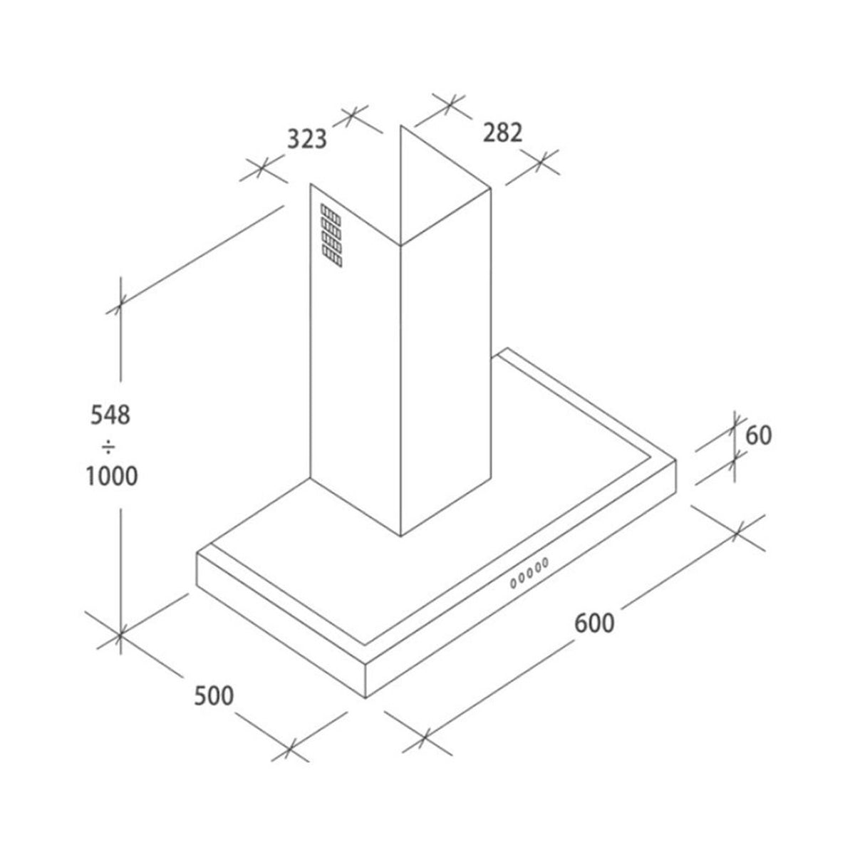 Candy 60cm Decorative Square Inox Extractor CMB655X