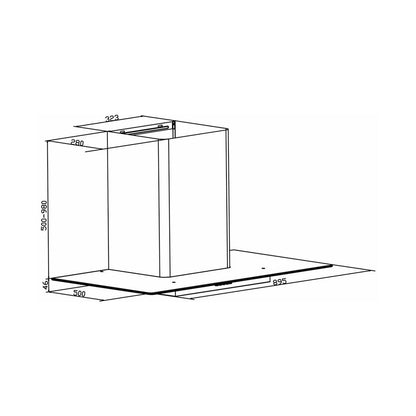 Candy 90cm Decorative Glass Inox Extractor CVM970LX