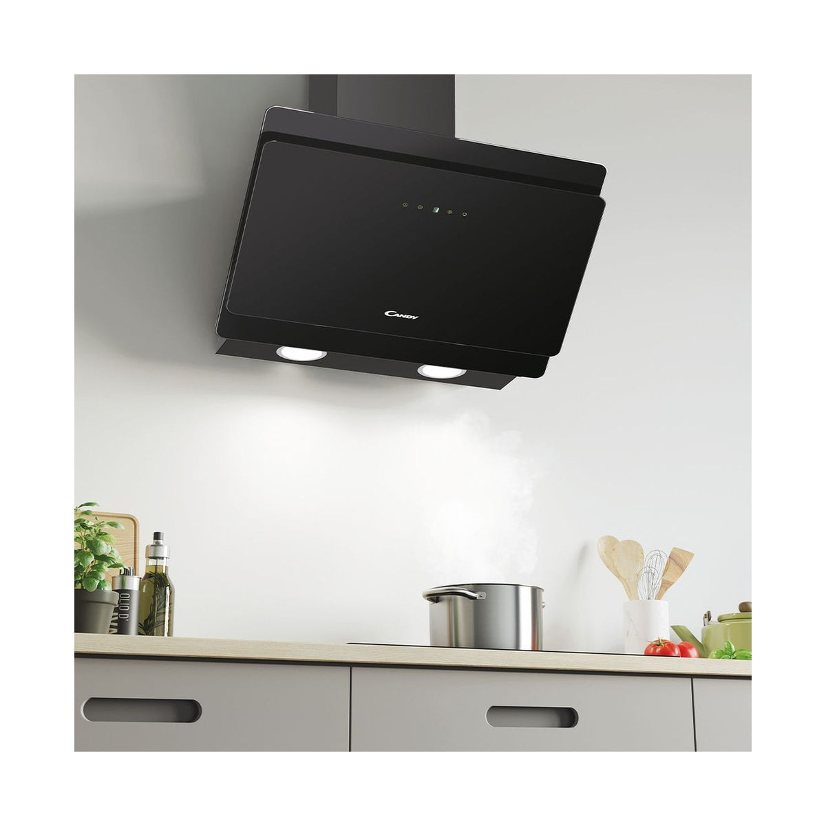 Candy 60cm Decorative Glass Black Extractor CVMA60N