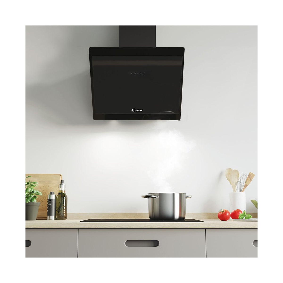 Candy 60cm Decorative Glass Black Extractor CVMA60N