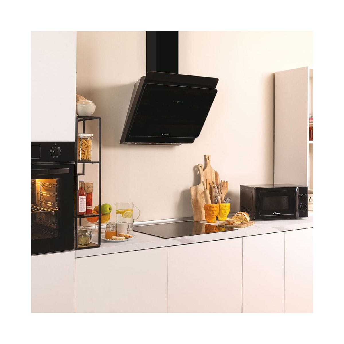 Candy 60cm Decorative Glass Black Extractor CVMA60N