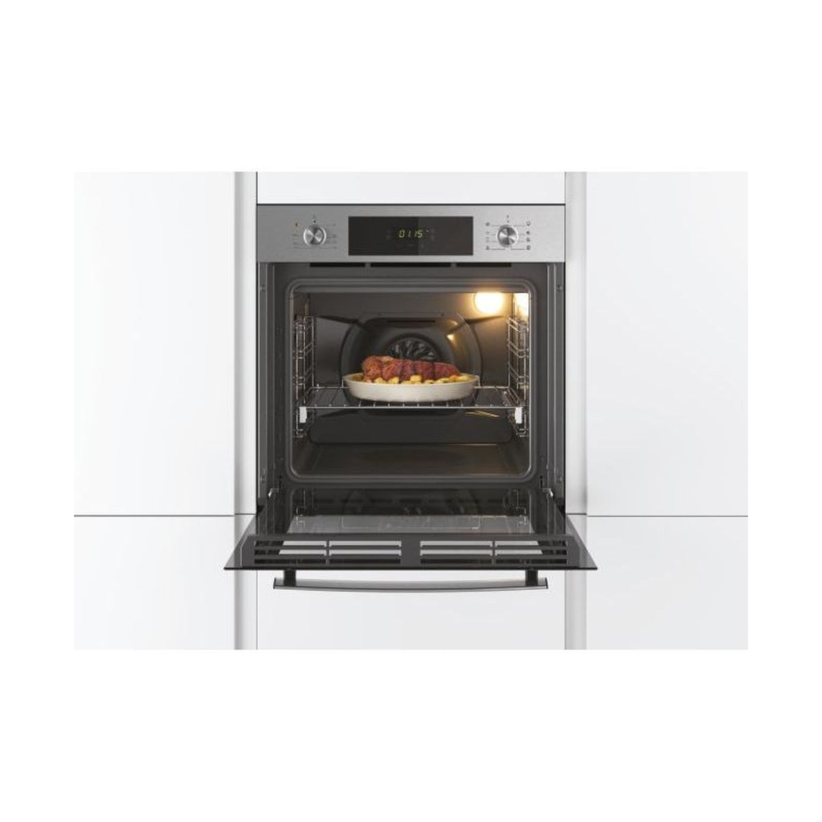 Candy 60cm Timeless Inox Oven 70L TwoKnobs and Display FCT625XL