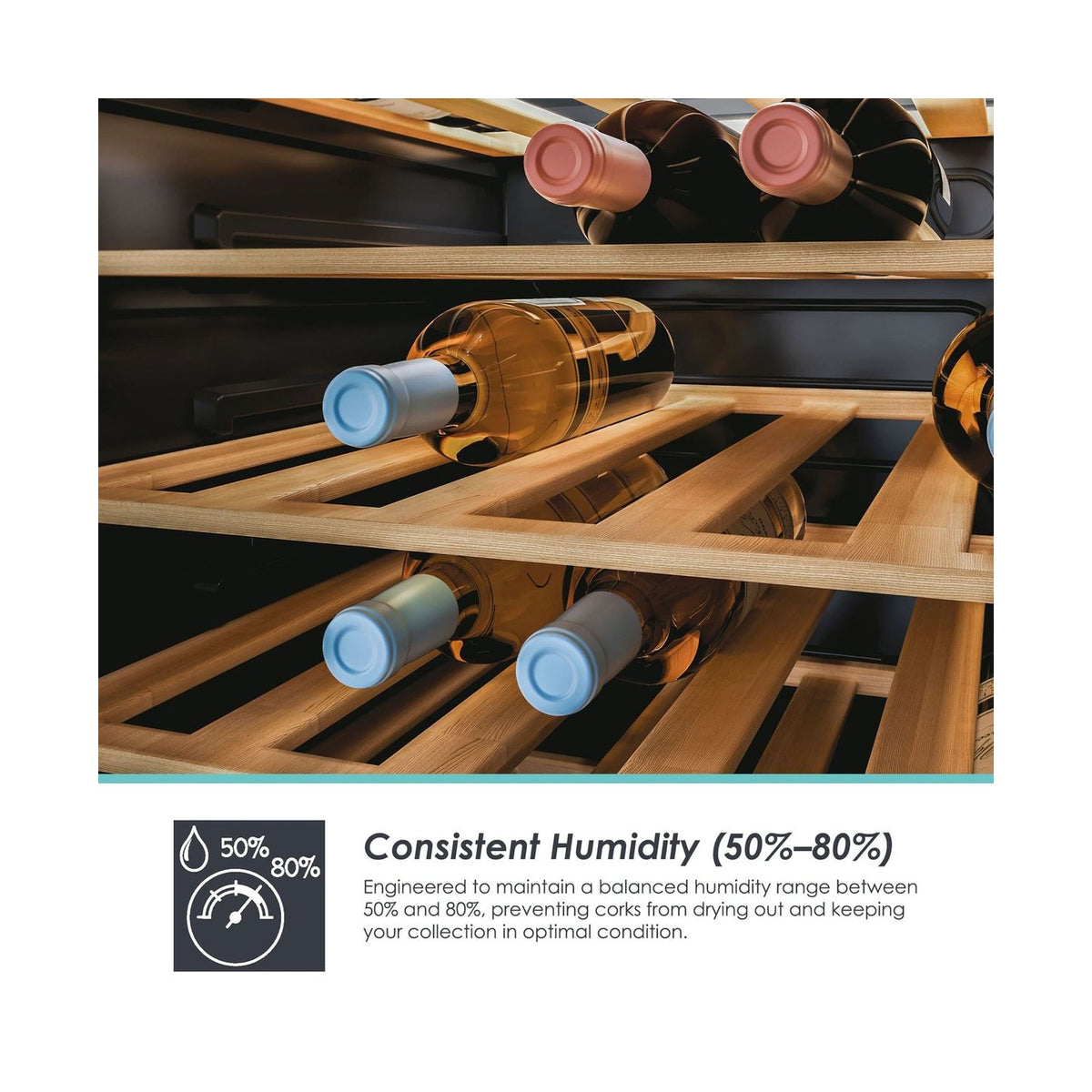 Candy Wine Cooler 82 bottles Monozone 12 Wooden shelves CWC 200 EELW ZA