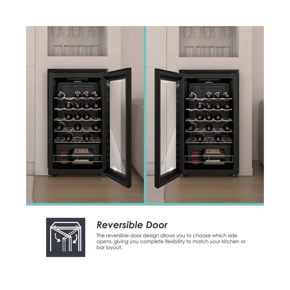 Candy Wine Cooler 33 bottle DivinoMonozone 5 steel wire shelves CNWQ2G33G1ZA