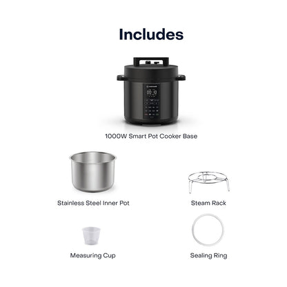 Nutricook Smart Pot 2 6L Pressure Cooker with 304 Stainless Steel Inner Pot