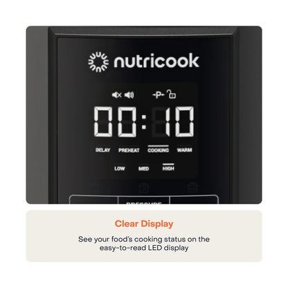 Nutricook Smart Pot 2 8L Pressure Cooker with 304 Stainless Steel Inner Pot