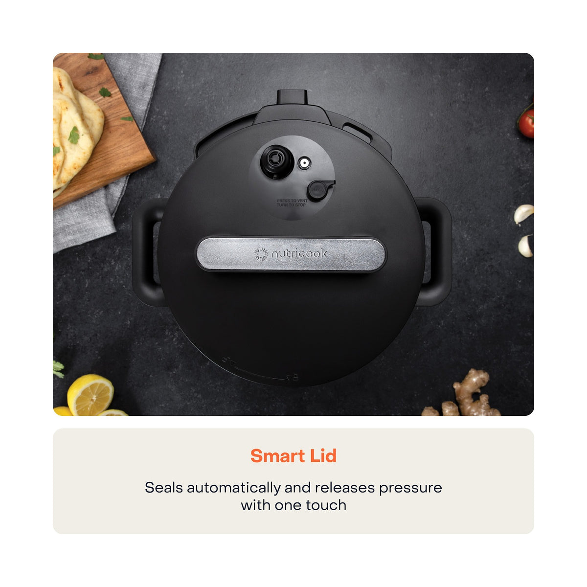 Nutricook Smart Pot 2 8L Pressure Cooker with 304 Stainless Steel Inner Pot