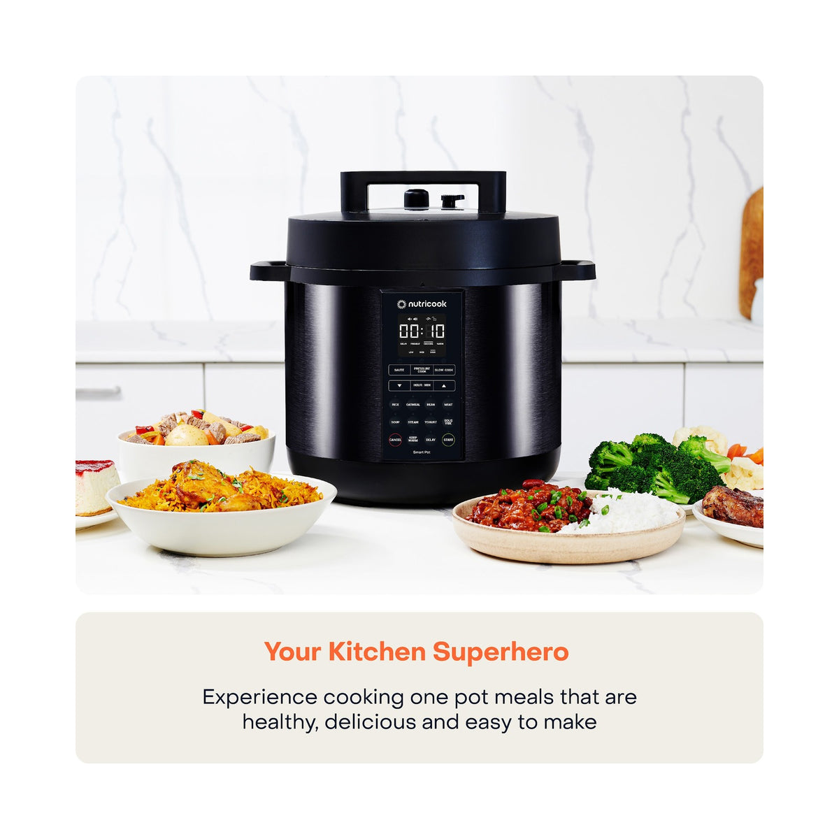 Nutricook Smart Pot 2 8L Pressure Cooker with 304 Stainless Steel Inner Pot