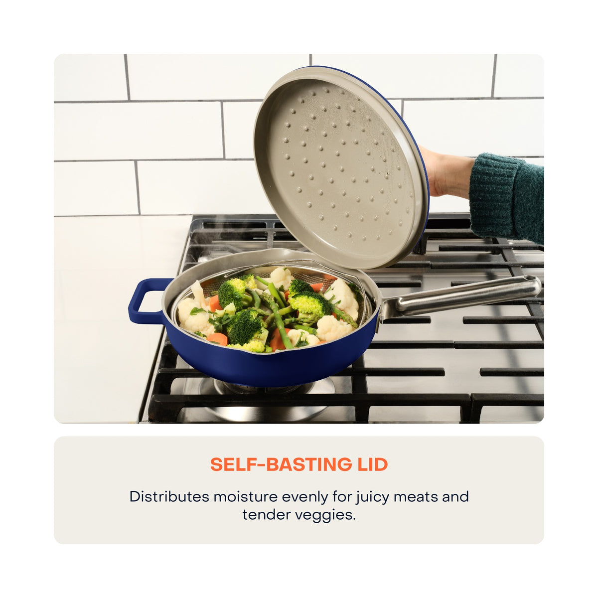Nutricook 26cm Non-Stick Cast Aluminium One Pan - Serene Blue
