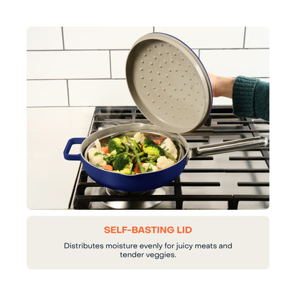 Nutricook 26cm Non-Stick Cast Aluminium One Pan - Serene Blue