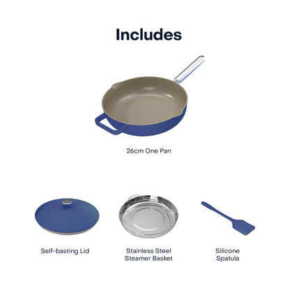 Nutricook 26cm Non-Stick Cast Aluminium One Pan - Serene Blue