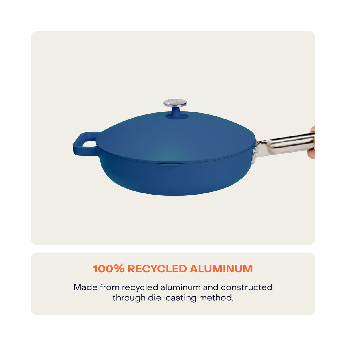 Nutricook 26cm Non-Stick Cast Aluminium One Pan - Serene Blue