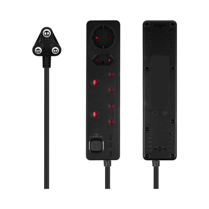 Nexon 4 Way Medium Surge Protected Multiplug 0.5M Black