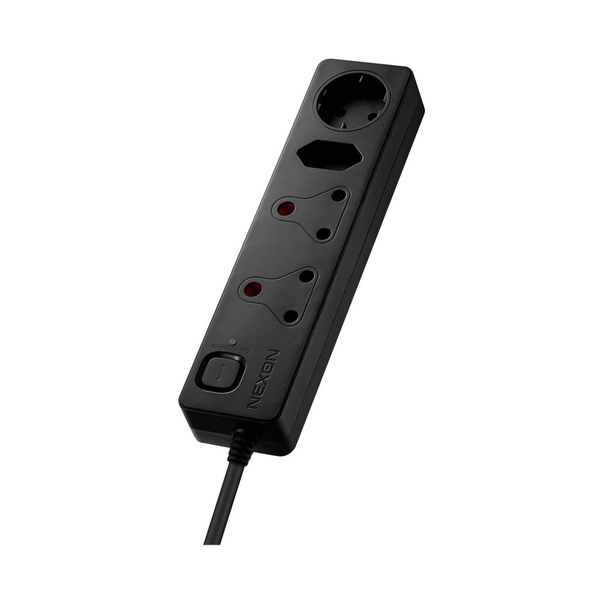 Nexon 4 Way Medium Surge Protected Multiplug 0.5M Black