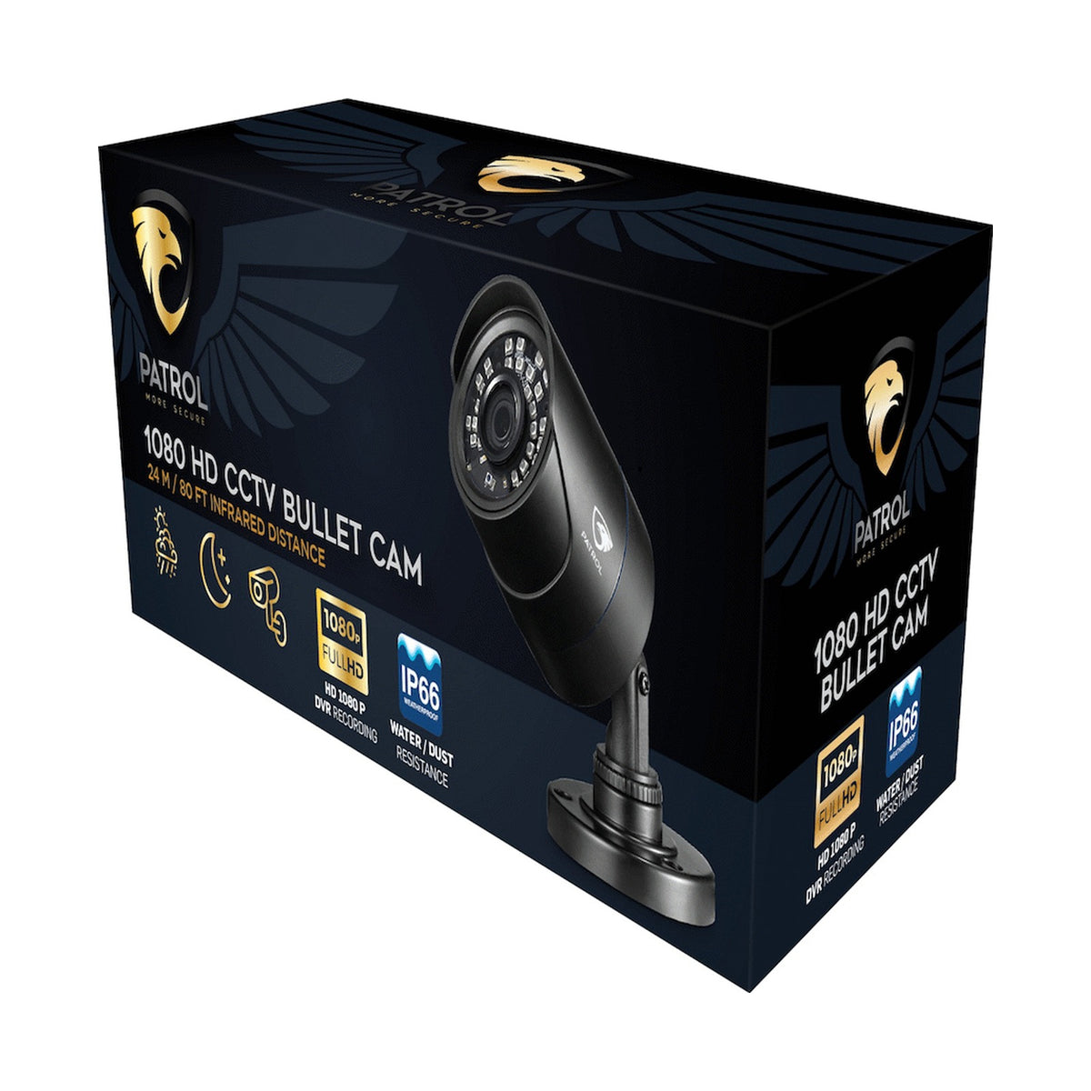 Patrol 1080P Bullet Camera - Black