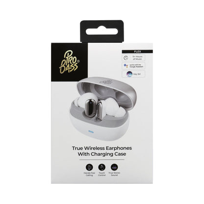 Pro Bass Flex Series TWS Earphone - White + Grey