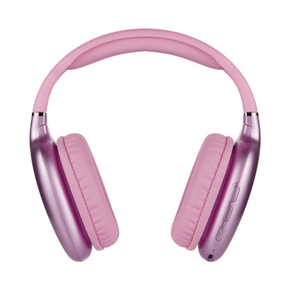 Pro Bass Retro Bluetooth Wireless Headphone with PU Case - Pink