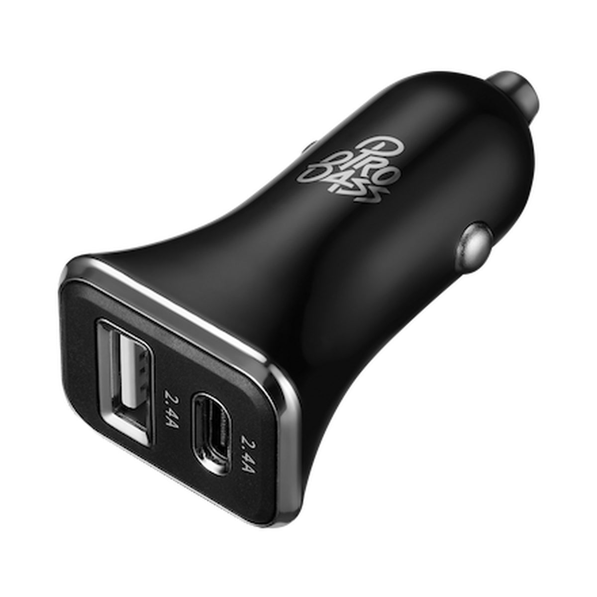 Pro Bass on the Go Dual USB + Type-C 12w Car Charger