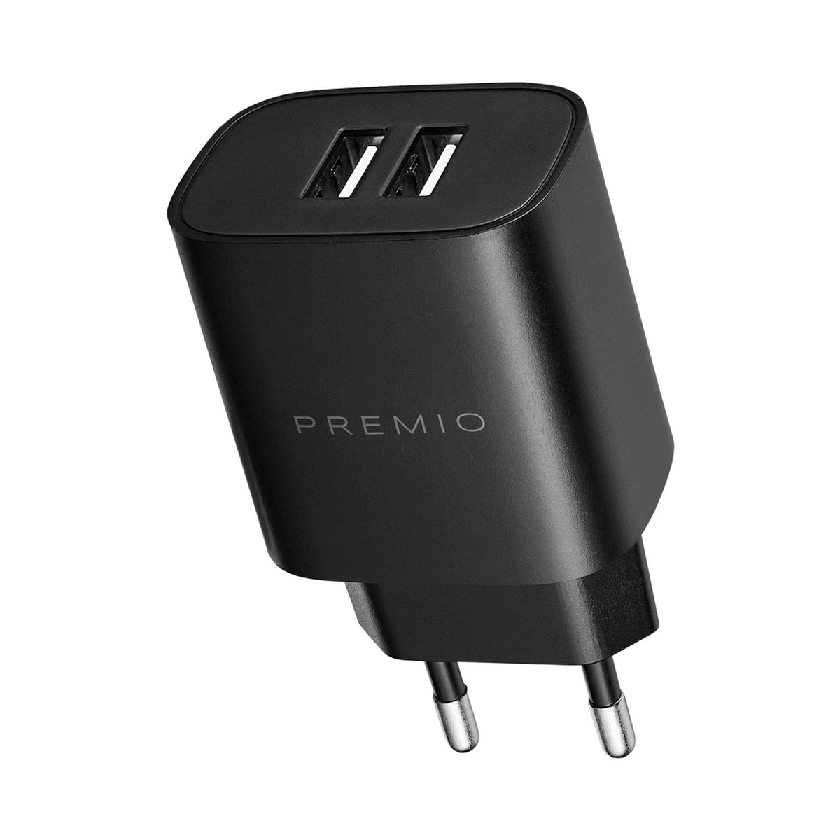 Premio 2.4a Dual Wall Charger - Black