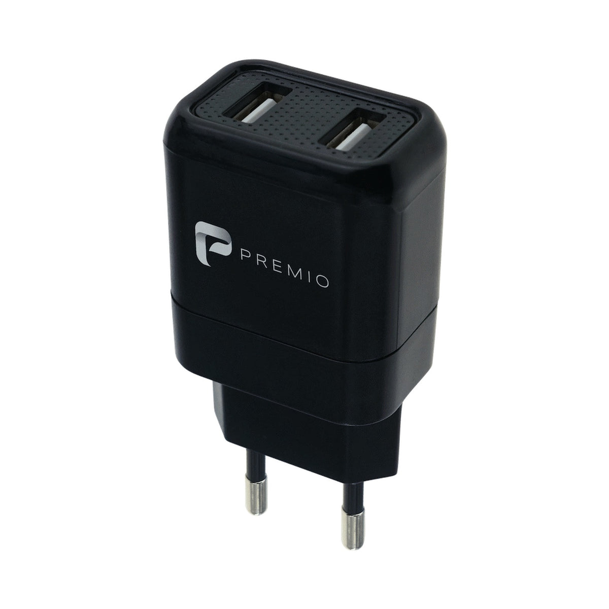 Premio 2.4a Dual Wall Charger - Black