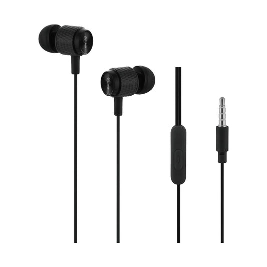 Pro Bass Catalyst series Packaged Aux earphone With Mic - Black