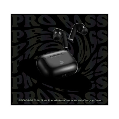 Pro Bass Pulse Buds True Wireless Earphones with Charging Case - Black
