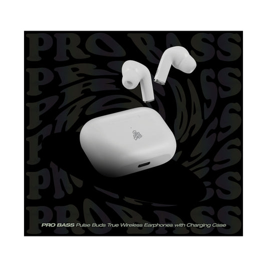 Pro Bass Pulse Buds True Wireless Earphones with Charging Case - White