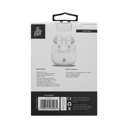 Pro Bass SubSonic TWS Earphone - White