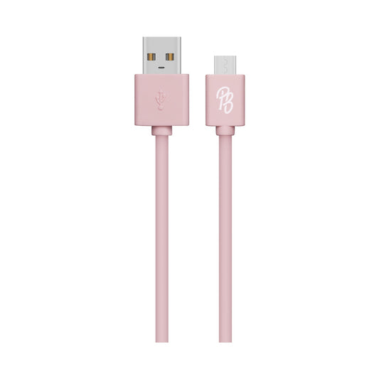 Pro Bass Power Series Boxed Round Micro USB Cable - Pastel Pink 1m