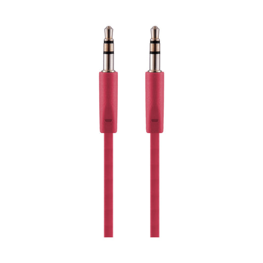 Pro Bass Chain Series Blister Flat Auxiliary Cable - Red