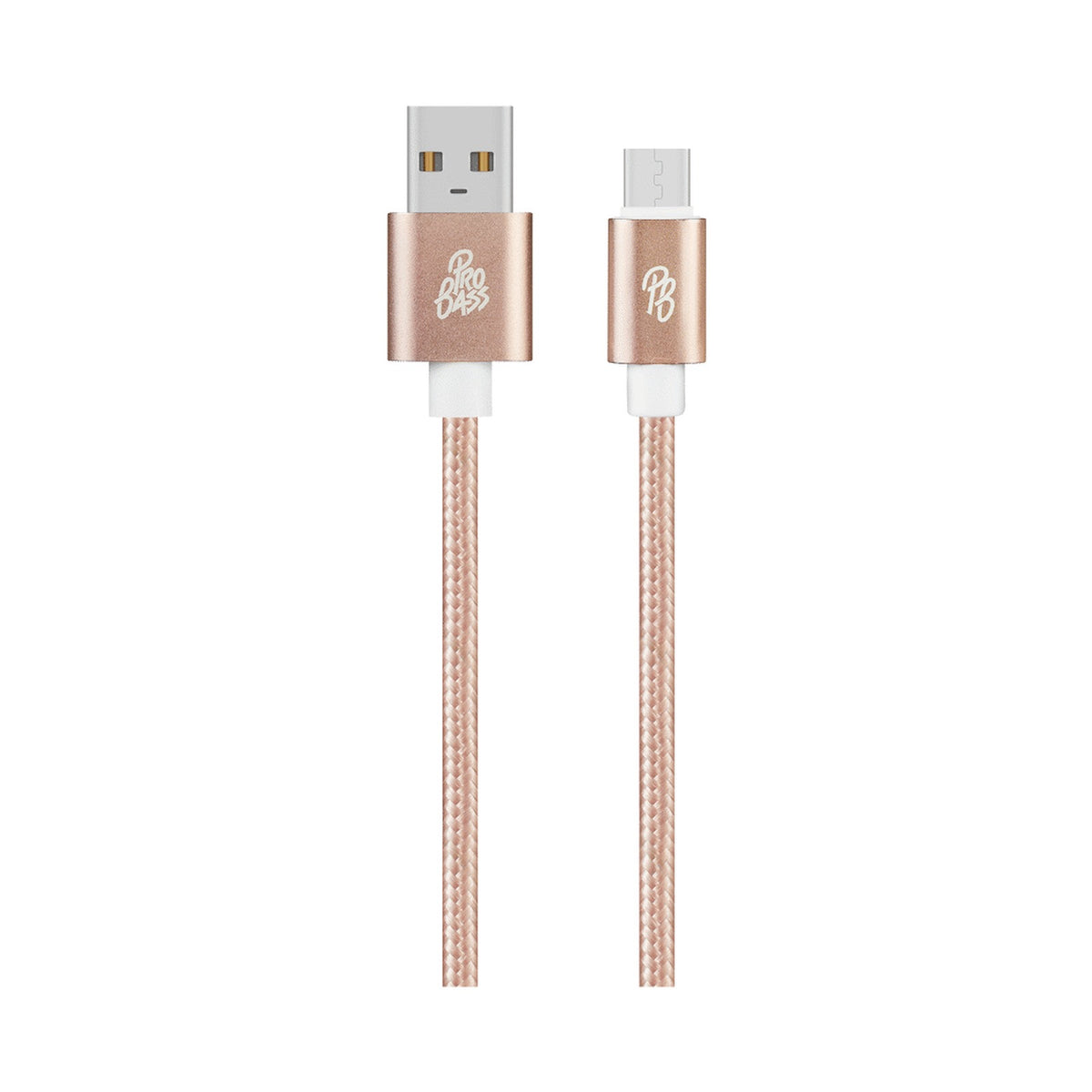 Pro Bass Braided Series Micro USB Cable - Pastel Pink 1.5m