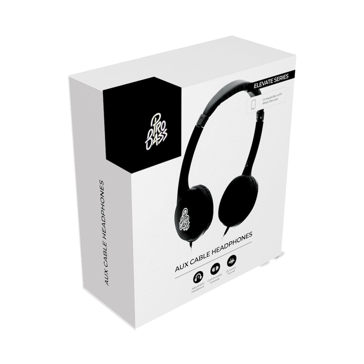 Pro Bass Elevate Series Auxiliary Headphone - Black