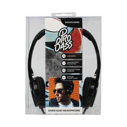 Pro Bass Elevate Series Auxiliary Headphone - Black