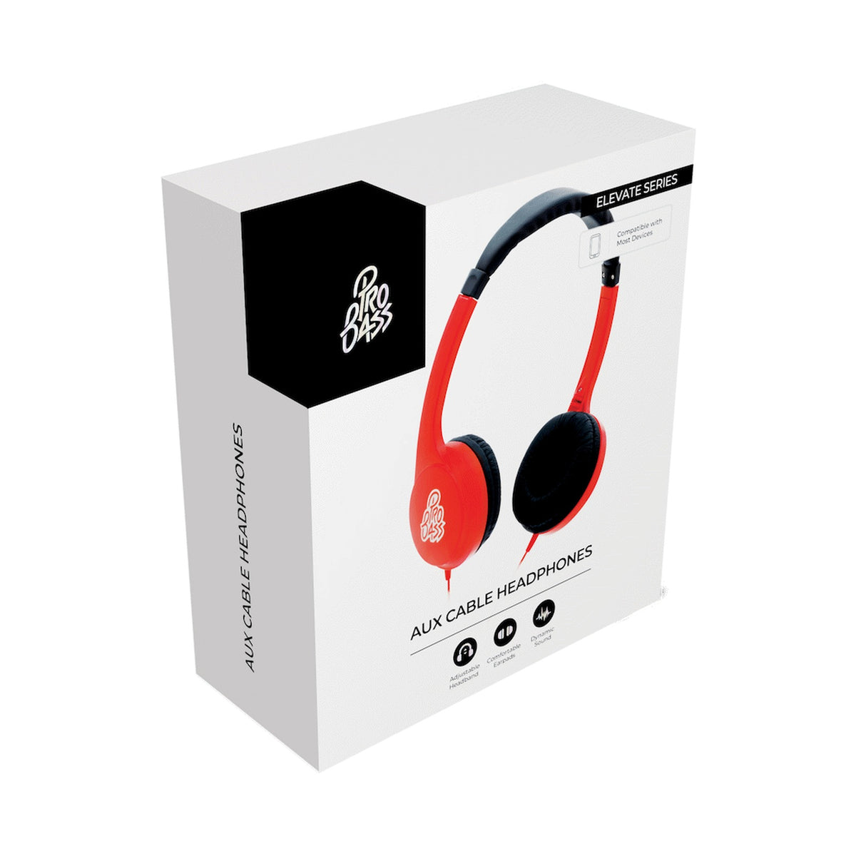 Pro Bass Elevate series Auxiliary Headphone- Red