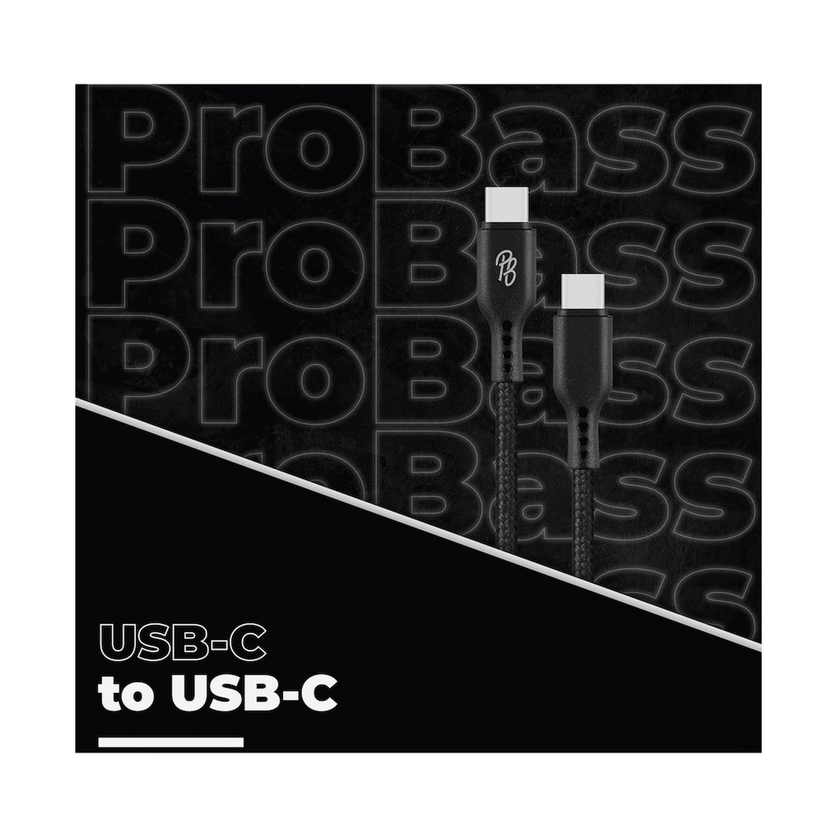 Pro Bass Chord Series 1.2m 30w Type-C to Type-C Braided - Black