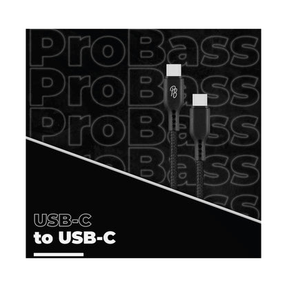 Pro Bass Chord Series 1.2m 30w Type-C to Type-C Braided - Black