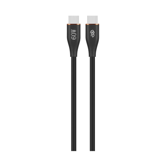 Pro Bass FlexiCord Series 2m 60w Type-C to Type-C Charging Cable - Black