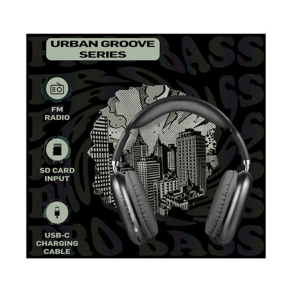 Pro Bass Urban Groove Series Bluetooth Headphones - Black